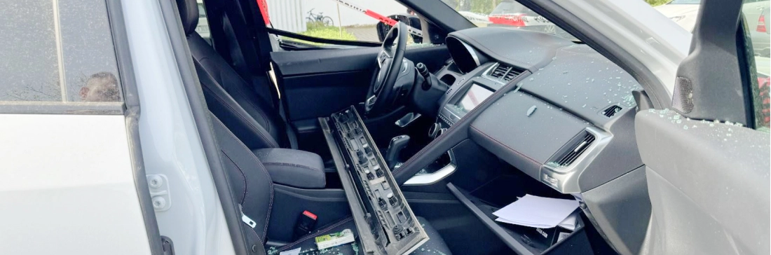 destroyed car interieur